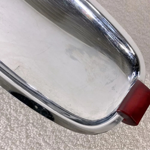 Vintage Glo Hill Gourmates Chrome Serving Tray With Bakelite Handles - Picture 7 of 12